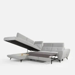 Narożnik rozkładany jasnoszary SERGIO prawy