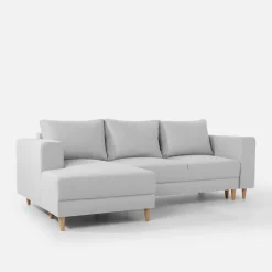 Narożnik rozkładany jasnoszary PERA lewy