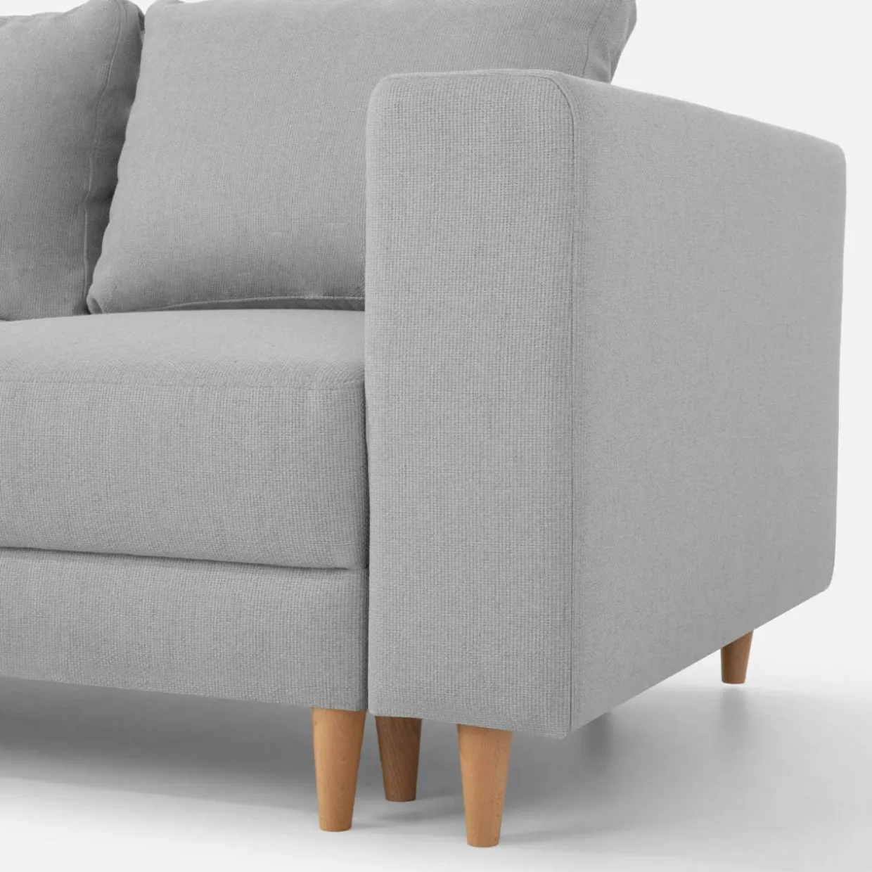 Narożnik rozkładany jasnoszary PERA lewy