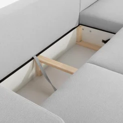 Narożnik rozkładany jasnoszary PERA lewy