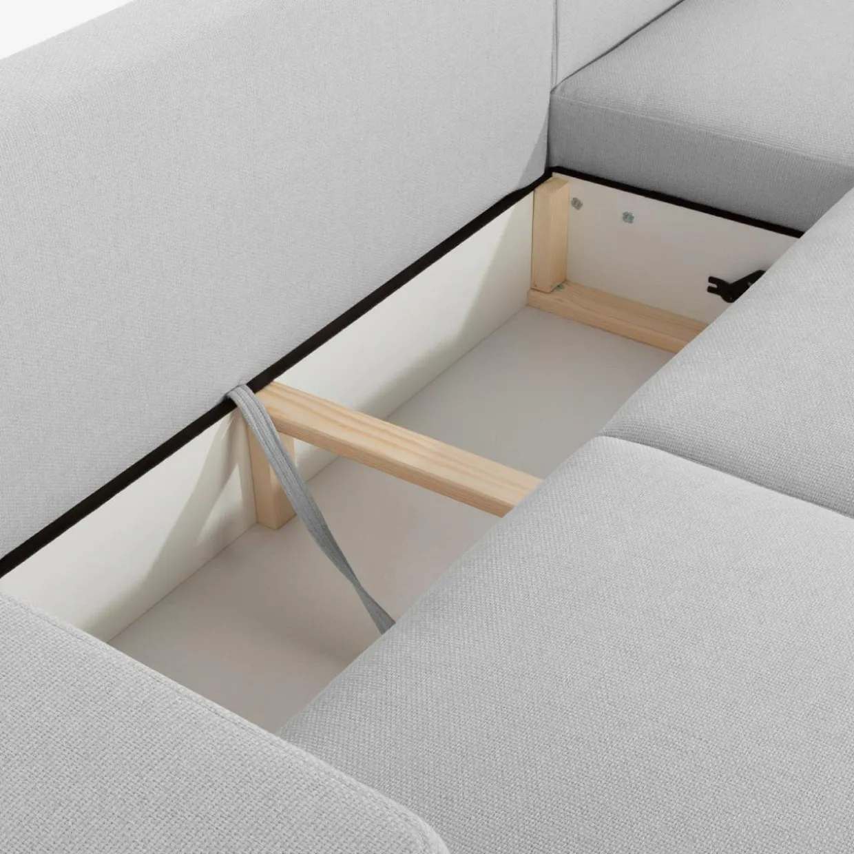 Narożnik rozkładany jasnoszary PERA lewy