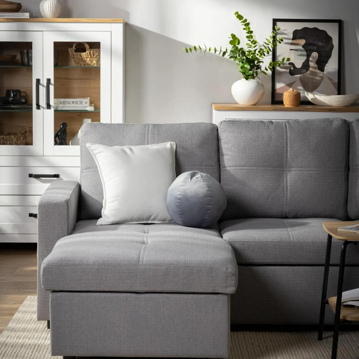 Narożnik rozkładany jasnoszary KOSEM