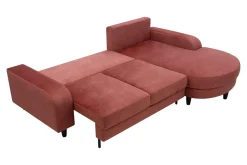 Narożnik rozkładany koralowy NAPOLI prawy