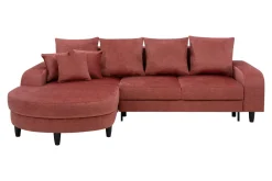 Narożnik rozkładany koralowy NAPOLI lewy