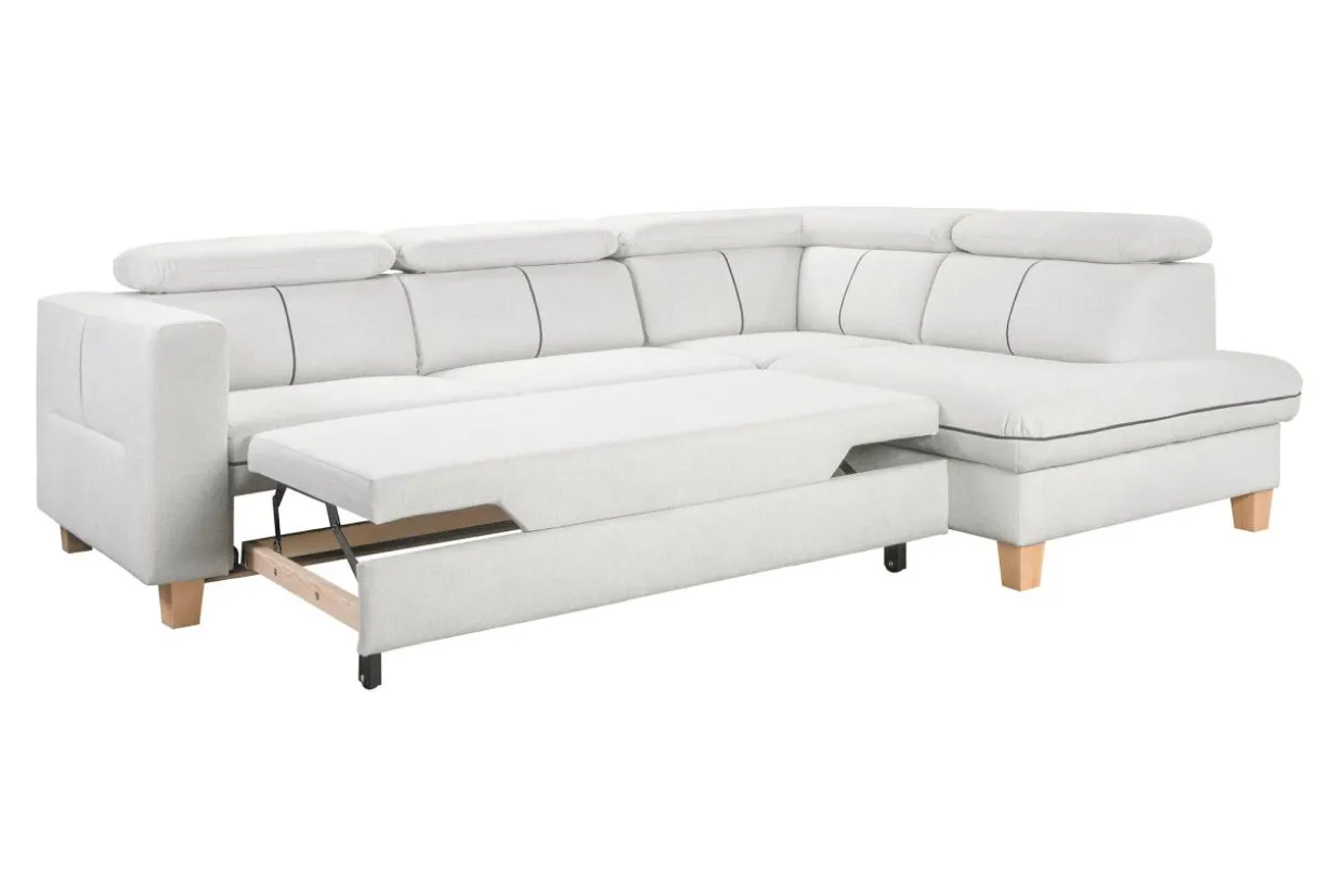 Narożnik rozkładany kremowy ZANTE prawy