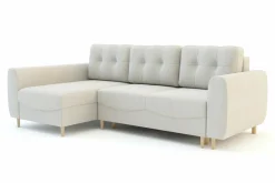 Narożnik rozkładany kremowy TENDER lewy