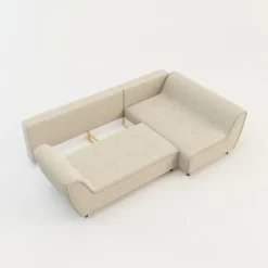 Narożnik rozkładany kremowy COCOLI prawy