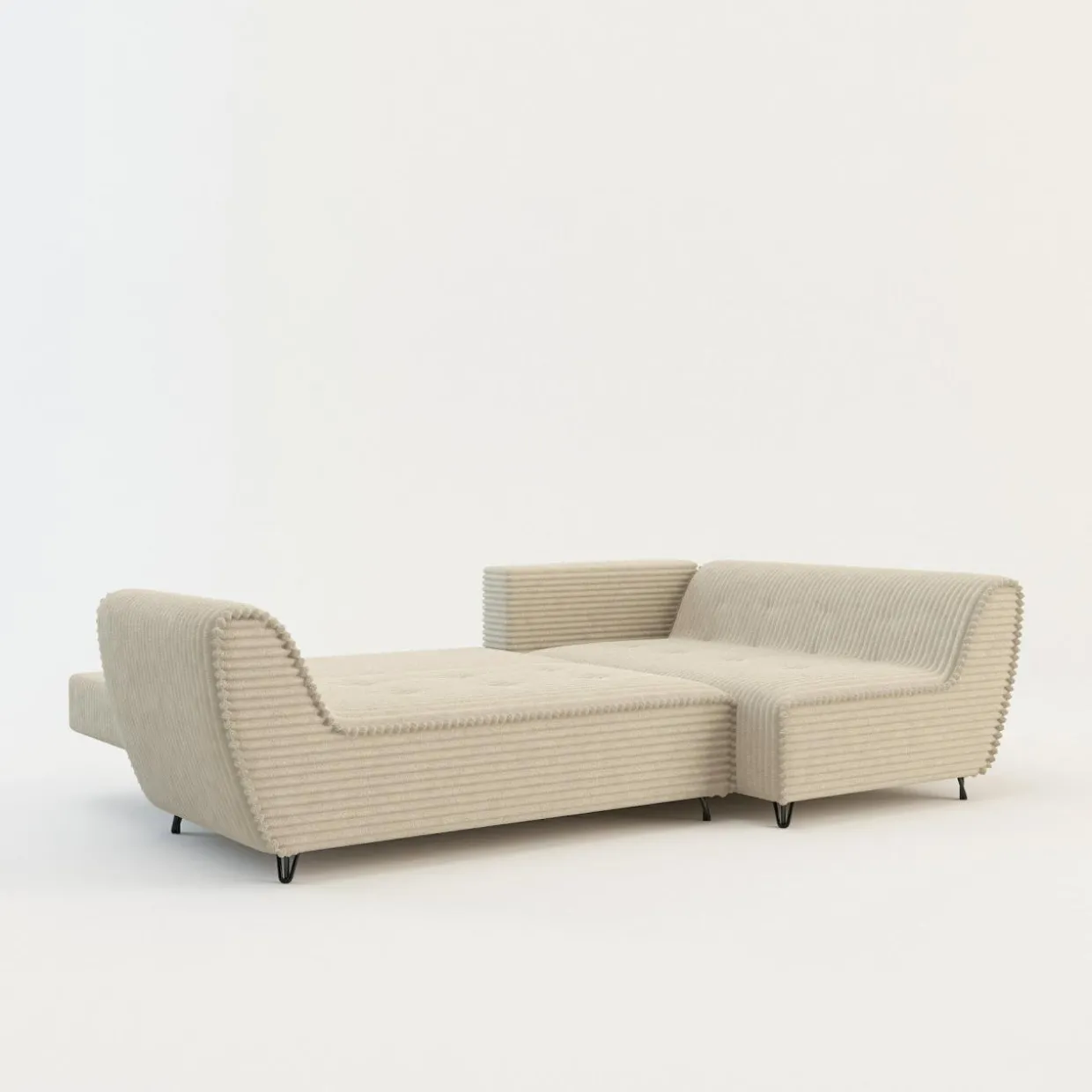 Narożnik rozkładany kremowy COCOLI prawy