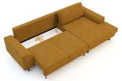 Narożnik rozkładany miodowy HARISON prawy