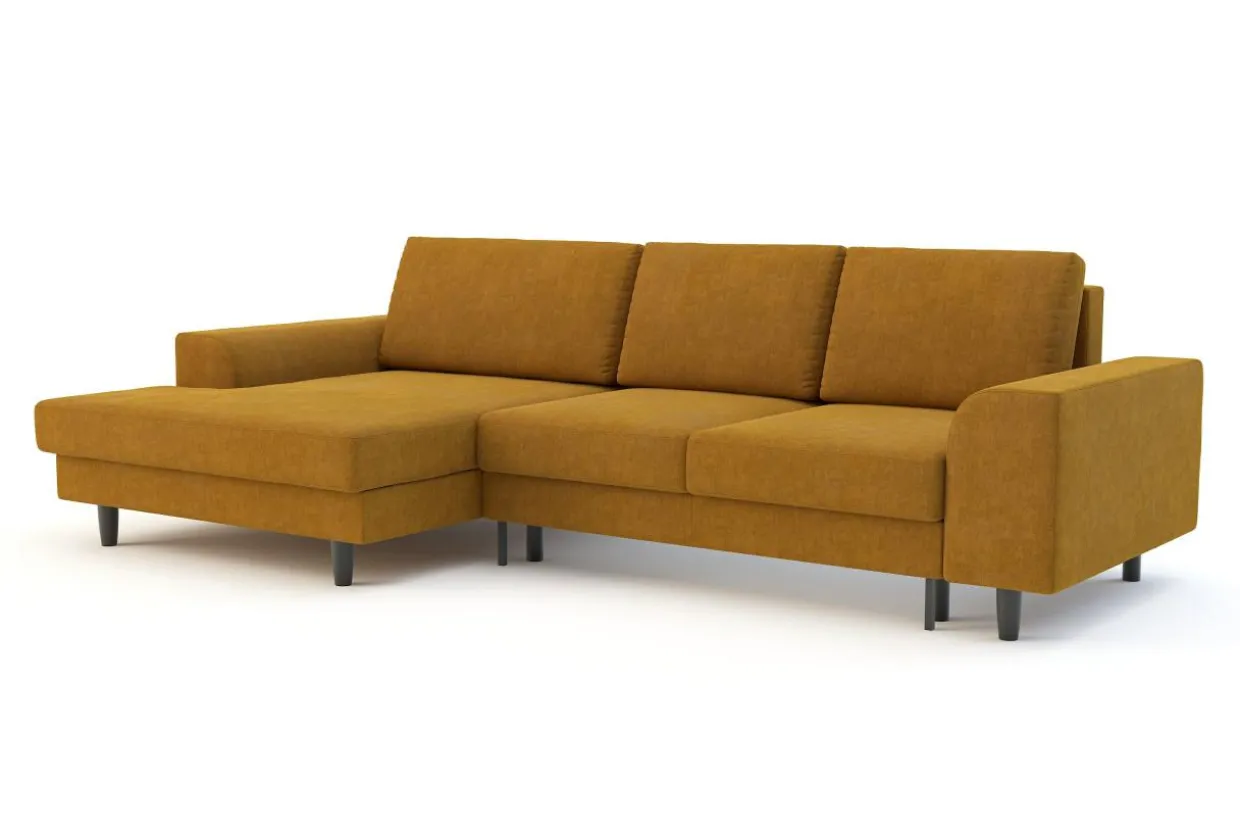 Narożnik rozkładany miodowy HARISON lewy