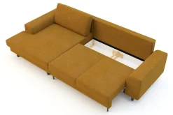 Narożnik rozkładany miodowy HARISON lewy