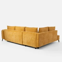 Narożnik rozkładany musztardowy SEGRE SET 2 lewy