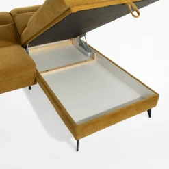 Narożnik rozkładany musztardowy ALESSIO L prawy