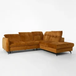 Narożnik rozkładany musztardowy GOJA prawy