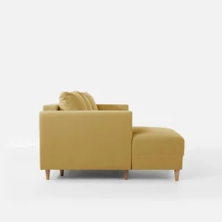 Narożnik rozkładany musztardowy PERA lewy