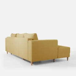 Narożnik rozkładany musztardowy PERA lewy