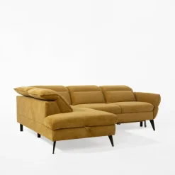 Narożnik rozkładany musztardowy ALESSIO L lewy