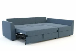 Narożnik rozkładany niebieski SORINO prawy