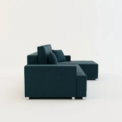 Narożnik rozkładany niebieski z podświetleniem EVERETT prawy