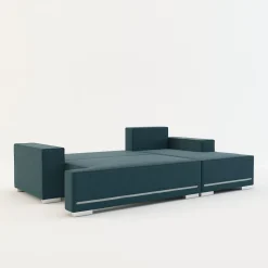 Narożnik rozkładany niebieski z podświetleniem EVERETT prawy