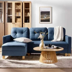 Narożnik rozkładany niebieski EVEL