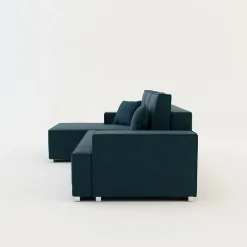 Narożnik rozkładany niebieski z podświetleniem EVERETT lewy