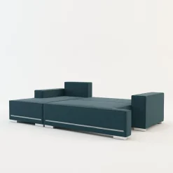 Narożnik rozkładany niebieski z podświetleniem EVERETT lewy