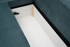 Narożnik rozkładany niebieski z podświetleniem EVERETT lewy