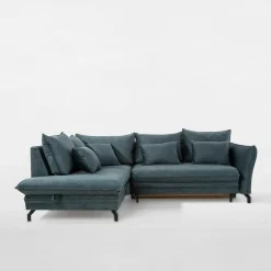 Narożnik rozkładany niebieski OPTIMA lewy