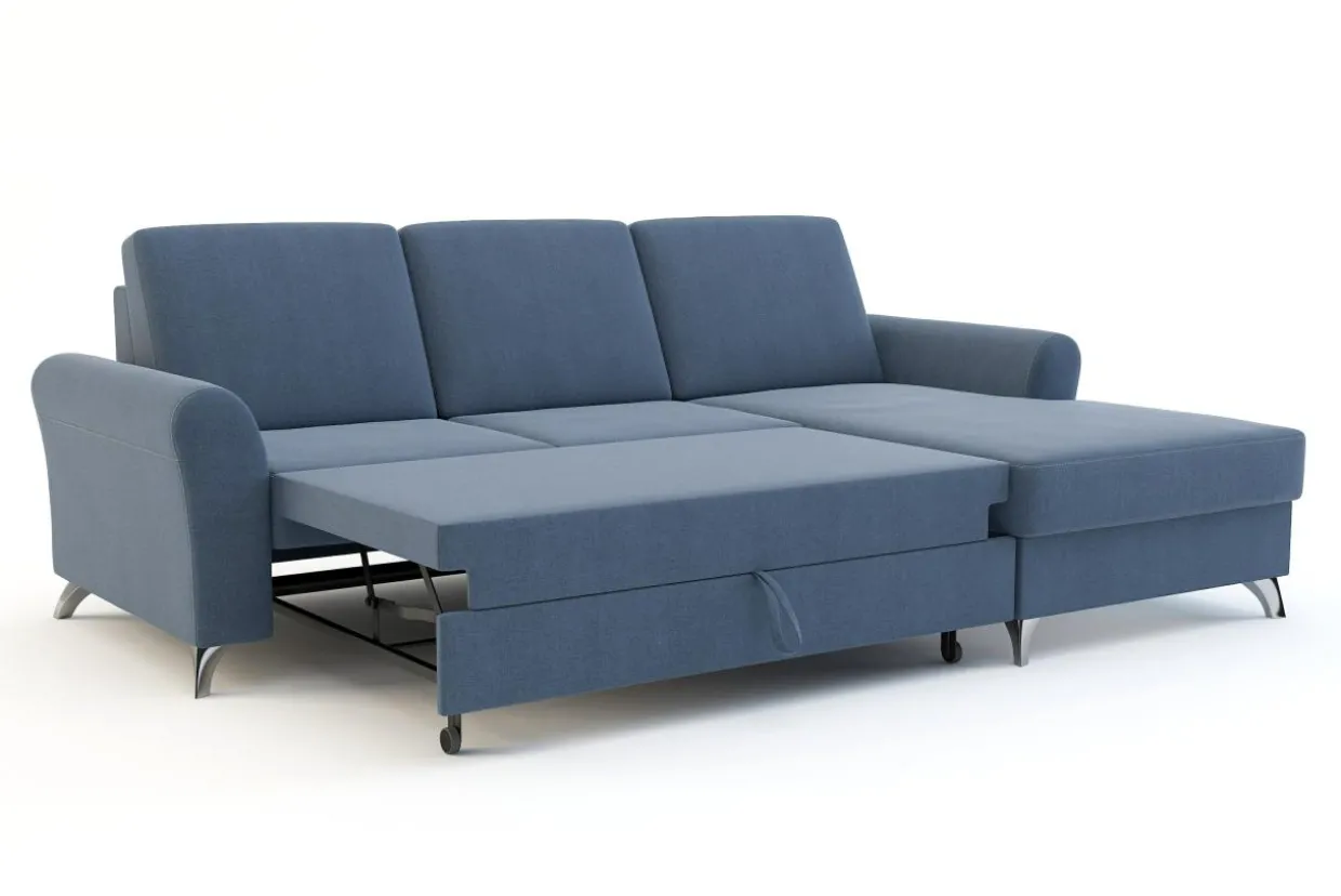 Narożnik rozkładany niebieski TUCSON prawy