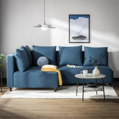 Narożnik rozkładany niebieski LOGOS lewy