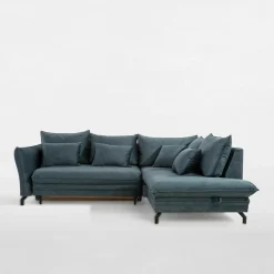 Narożnik rozkładany niebieski OPTIMA prawy