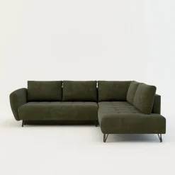 Narożnik rozkładany oliwkowy AMELIA prawy