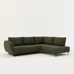 Narożnik rozkładany oliwkowy AMELIA prawy