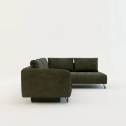 Narożnik rozkładany oliwkowy AMELIA prawy