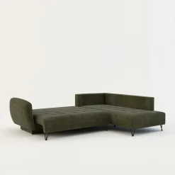 Narożnik rozkładany oliwkowy AMELIA prawy