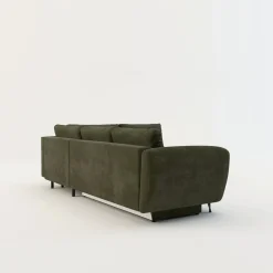 Narożnik rozkładany oliwkowy AMELIA prawy