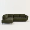 Narożnik rozkładany oliwkowy AMELIA lewy