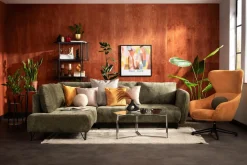 Narożnik rozkładany oliwkowy AMELIA lewy