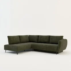 Narożnik rozkładany oliwkowy AMELIA lewy