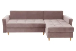 Narożnik rozkładany różowy ZOYA