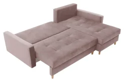 Narożnik rozkładany różowy ZOYA