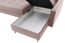 Narożnik rozkładany różowy ZOYA