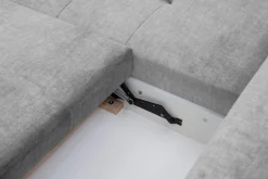 Narożnik rozkładany srebrny CALPE lewy