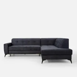 Narożnik rozkładany szaroniebieski STORN prawy