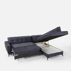 Narożnik rozkładany szaroniebieski STORN prawy