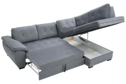 Narożnik rozkładany szary ARUBA prawy