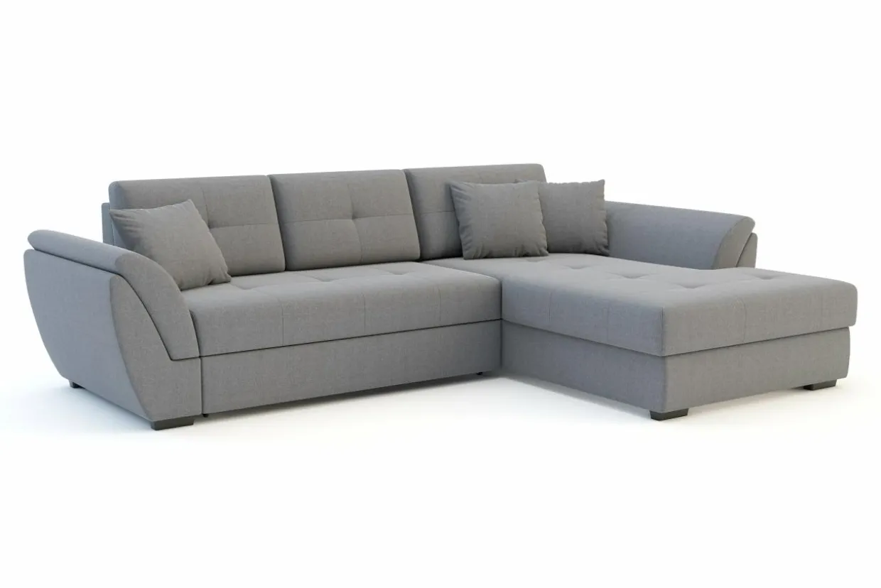 Narożnik rozkładany szary BERISSO prawy