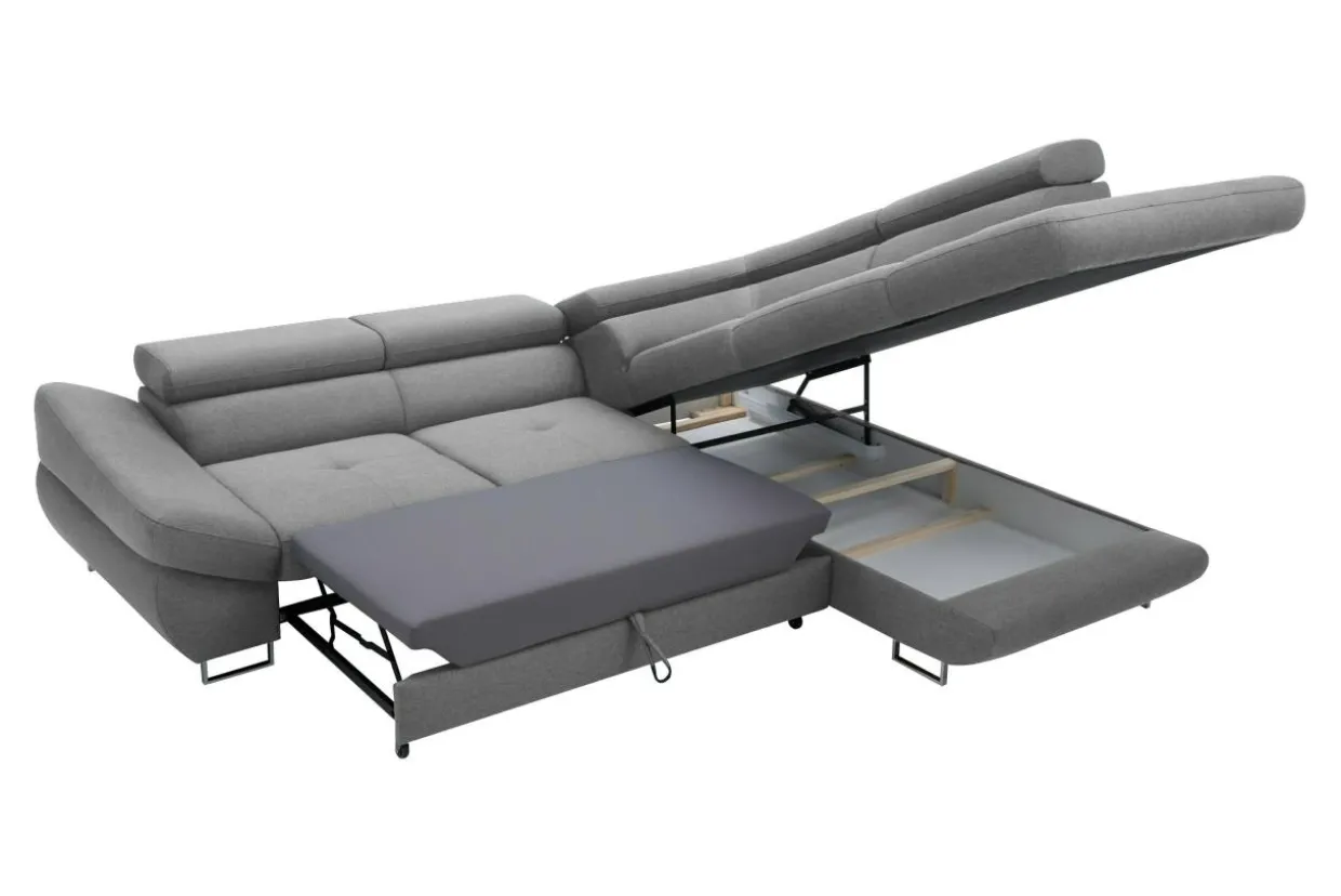 Narożnik rozkładany szary FABIO lewy