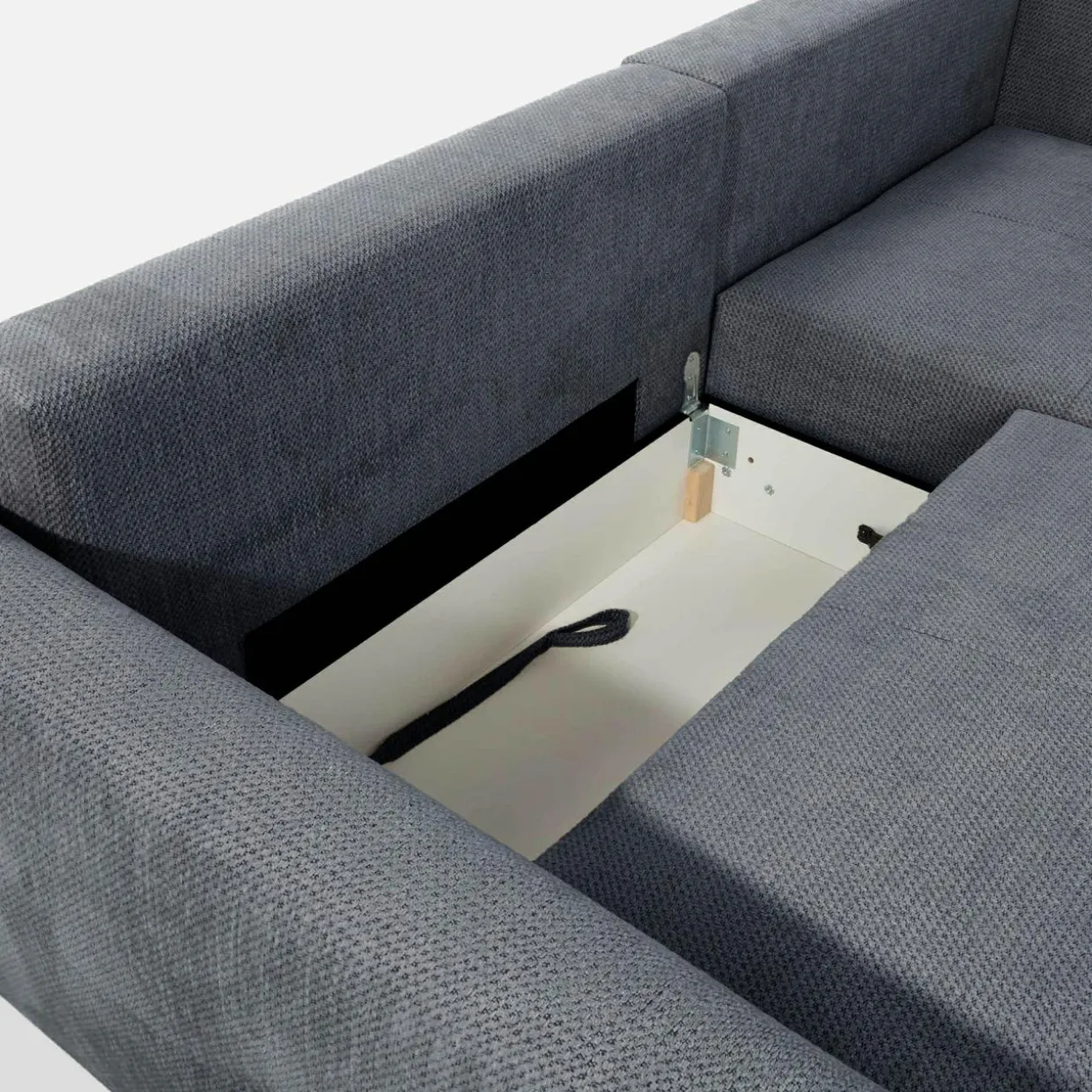 Narożnik rozkładany szary HORTA prawy